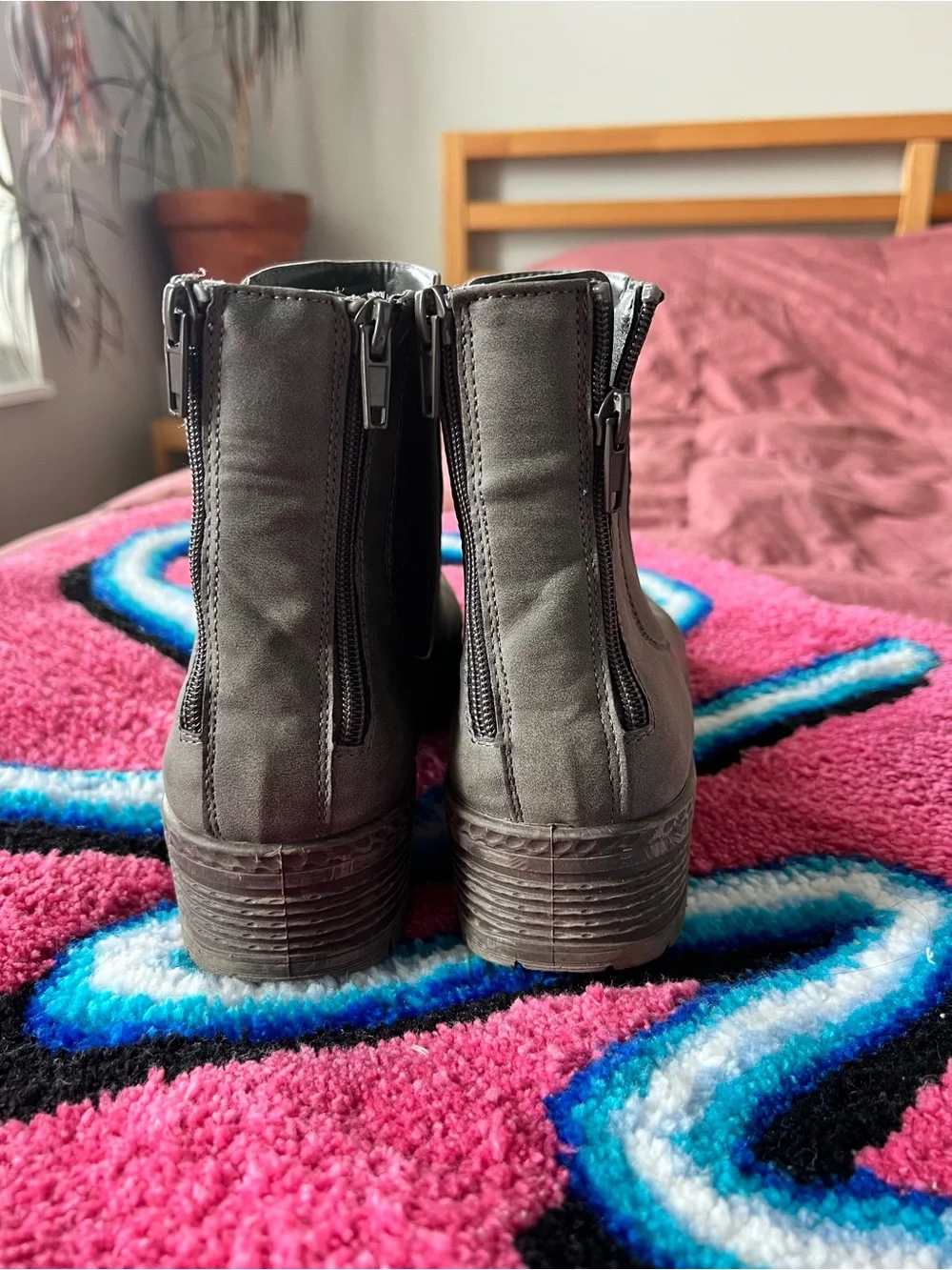 Maurices Gray Chelsea Booties with Lug Sole